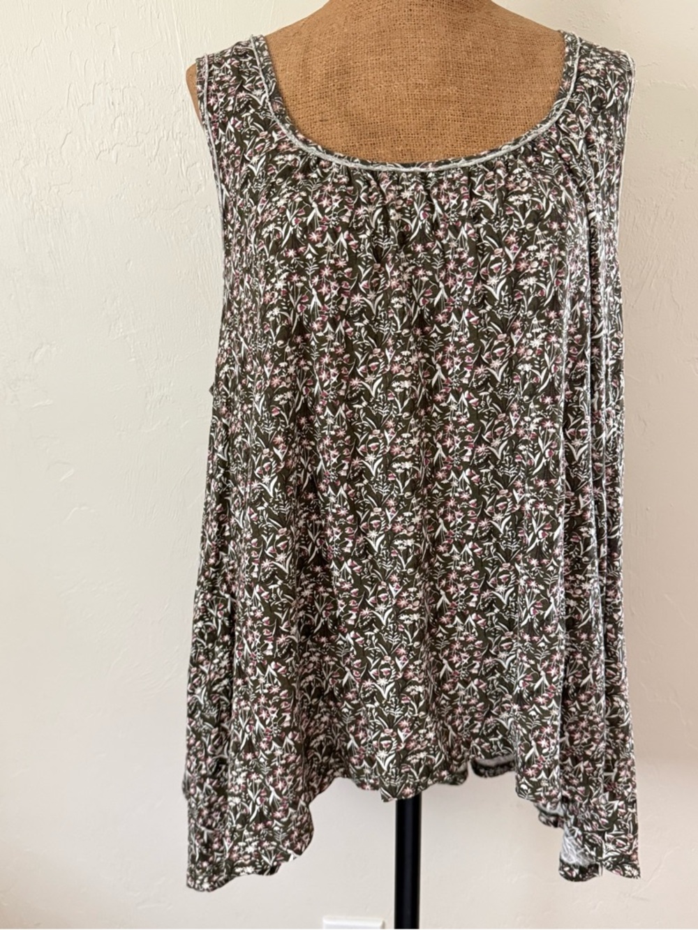 Natural Life 100% Cotton Free Spirit Oversized Knit Tank Top Swing Style Medium